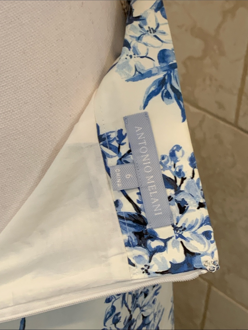 Antonio Melani x Born on Fifth White & Blue Hannah Floral Poplin Maxi Skirt - Picture 8 of 8